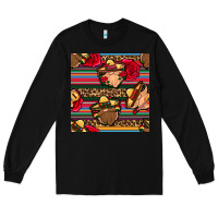Black mexican gnomes seamless pattern Long Sleeve Tee - BundleAndBundleShop