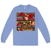 Mexican Gnomes Seamless Pattern Long Sleeve Tee | Teevron