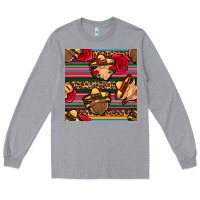 Heather Grey mexican gnomes seamless pattern Long Sleeve Tee - BundleAndBundleShop