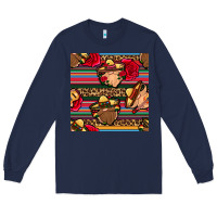 Navy mexican gnomes seamless pattern Long Sleeve Tee - BundleAndBundleShop