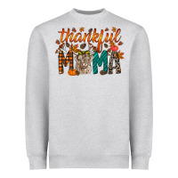 Heather Grey thankful mama highland cow Heavyweight Sweatshirt - RacoonDesign