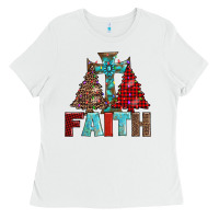 White cross and christmas trees Ladies Tee - AdoDesignShop