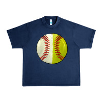 Navy half baseball softball Urban Heavy Tee - JahusDesignShop