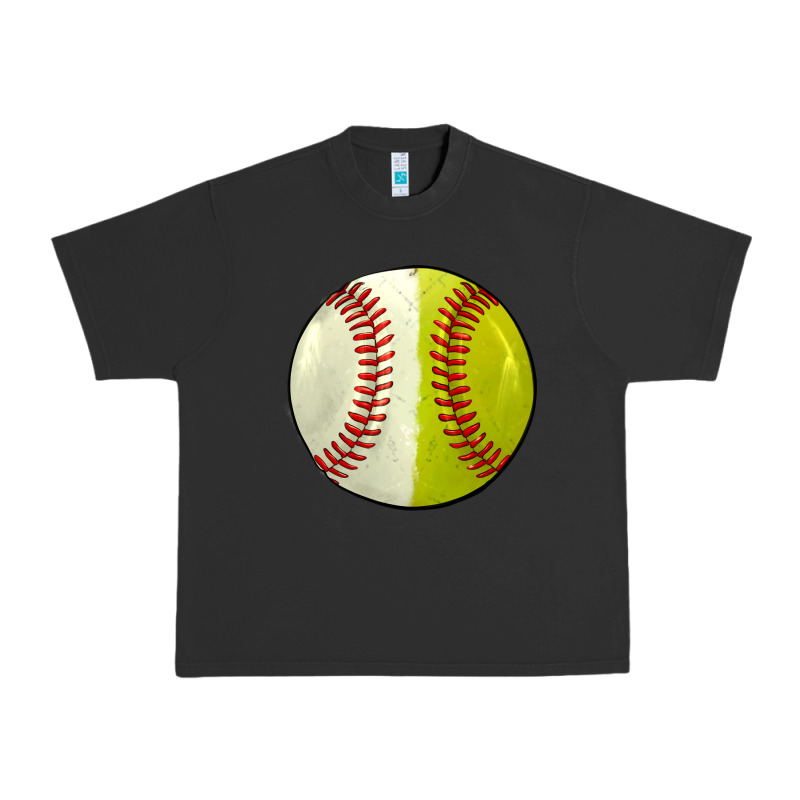 Half Baseball Softball Urban Heavy Tee by JahusDesignShop | Teevron
