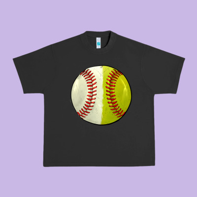 Half Baseball Softball Urban Heavy Tee Designed By Jahusdesignshop