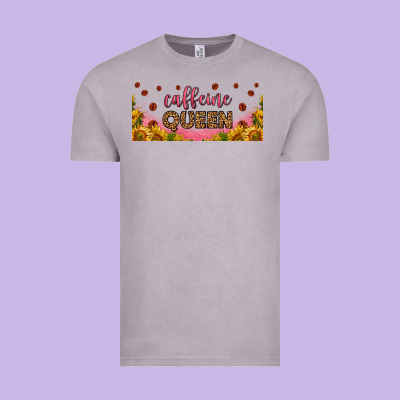 Caffeine Queen 16oz Libbey Cup Vintage Tee Designed By Hra Design Shop
