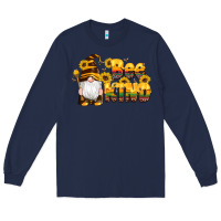 Navy western bee kind gnomes bee honey sunflowers leopard serape Long Sleeve Tee - Artiststas