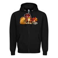 Black Red Barn Farm Animals Zipper Hoodie - Jasminsmagicworld