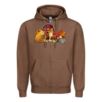 Chestnut Red Barn Farm Animals Zipper Hoodie - Jasminsmagicworld