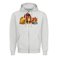 Dove Grey Red Barn Farm Animals Zipper Hoodie - Jasminsmagicworld