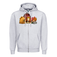 Heather Grey Red Barn Farm Animals Zipper Hoodie - Jasminsmagicworld