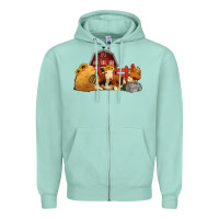 Seafoam Red Barn Farm Animals Zipper Hoodie - Jasminsmagicworld