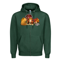 Red Barn Farm Animals Zipper Hoodie | Teevron