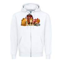 White Red Barn Farm Animals Zipper Hoodie - Jasminsmagicworld