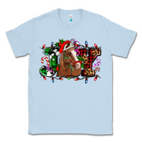 Dusty Blue joy and horse Christmas Classic Tee - AdoDesignShop