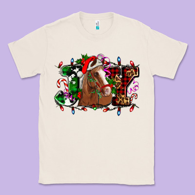 Joy And Horse Christmas Classic Tee Designed By Adodesignshop