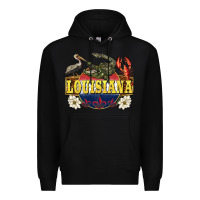 Black louisiana state Premium Hoodie - BarkalooDesign