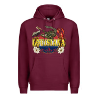 Burgundy louisiana state Premium Hoodie - BarkalooDesign