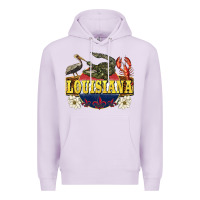 Lilac louisiana state Premium Hoodie - BarkalooDesign