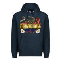 Navy louisiana state Premium Hoodie - BarkalooDesign