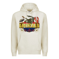Oatmeal Heather louisiana state Premium Hoodie - BarkalooDesign