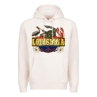 Pale Pink louisiana state Premium Hoodie - BarkalooDesign