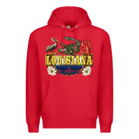 Red louisiana state Premium Hoodie - BarkalooDesign