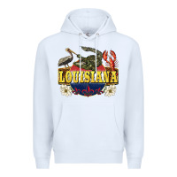 White louisiana state Premium Hoodie - BarkalooDesign