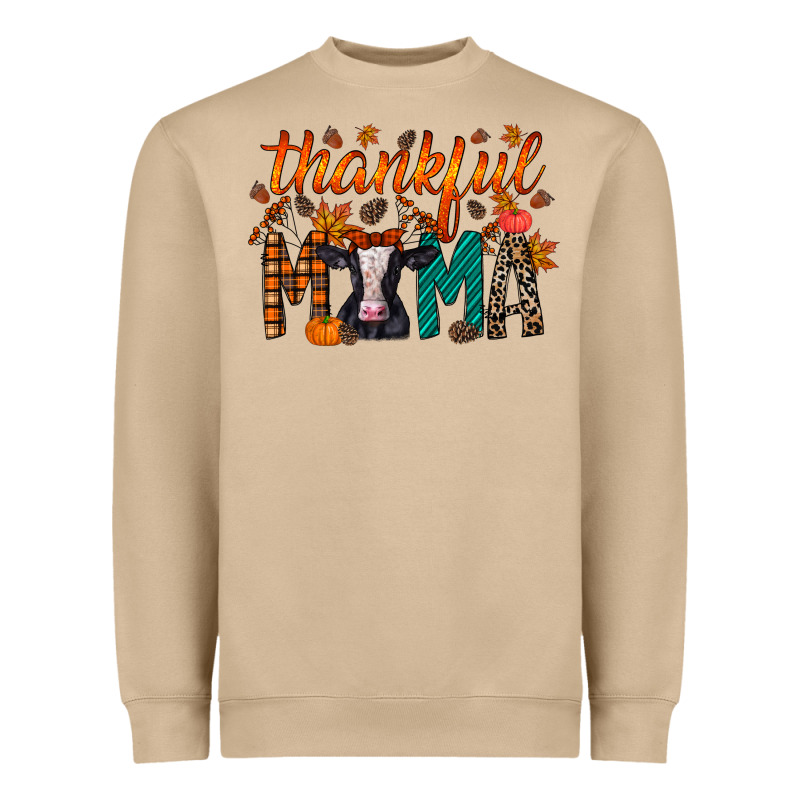 Thankful Mama Holstein Cow Heavyweight Sweatshirt by RacoonDesign | Teevron