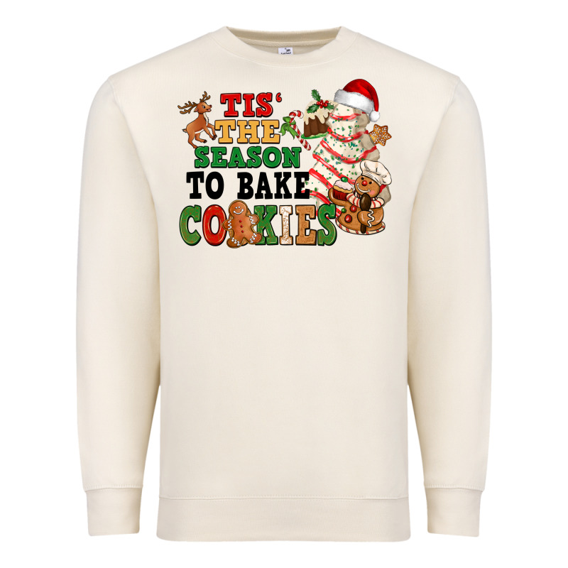 Tis' The Season To Bake Cookies Premium Sweatshirt by NancyCooperArtShop | Teevron