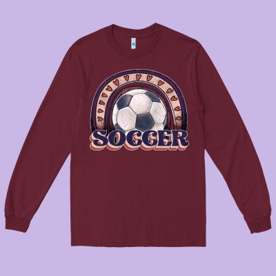 Soccer Rainbow Long Sleeve Tee Designed By Jahusdesignshop