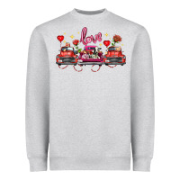 Heather Grey valentine's day farm trucks farm animals Heavyweight Sweatshirt - FaDigitalArtStudio