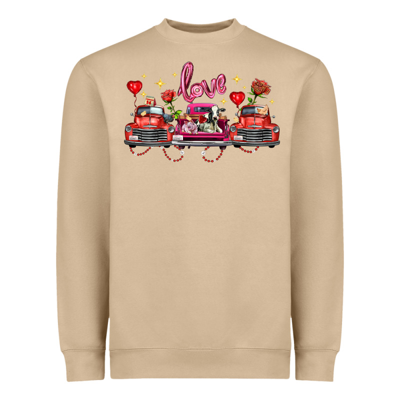 Valentine's Day Farm Trucks Farm Animals Heavyweight Sweatshirt by FaDigitalArtStudio | Teevron