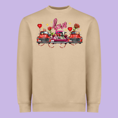 Valentine's Day Farm Trucks Farm Animals Heavyweight Sweatshirt Designed By Fadigitalartstudio