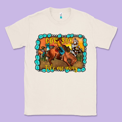 Cowboy Take Me Away Classic Tee Designed By Jahusdesignshop
