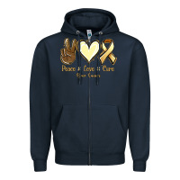 Navy Peace Love Cure Bone Cancer Zipper Hoodie - Jasminsmagicworld