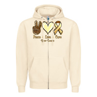 Sandshell Peace Love Cure Bone Cancer Zipper Hoodie - Jasminsmagicworld