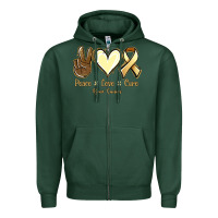 Peace Love Cure Bone Cancer Zipper Hoodie | Teevron