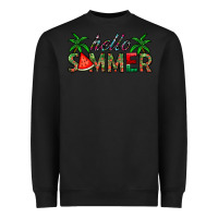 Black hello summer Heavyweight Sweatshirt - CowhideDigitalArt