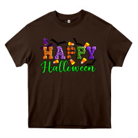 Chocolate Brown Happy halloween Heavy Core Tee - Artiststas