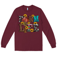 Burgundy western farm life Long Sleeve Tee - Artiststas