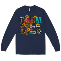 Navy western farm life Long Sleeve Tee - Artiststas