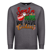 Charcoal Heather Santa here we have cookies Premium Sweatshirt - NancyCooperArtShop