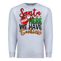 Heather Grey Santa here we have cookies Premium Sweatshirt - NancyCooperArtShop