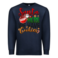 Navy Santa here we have cookies Premium Sweatshirt - NancyCooperArtShop