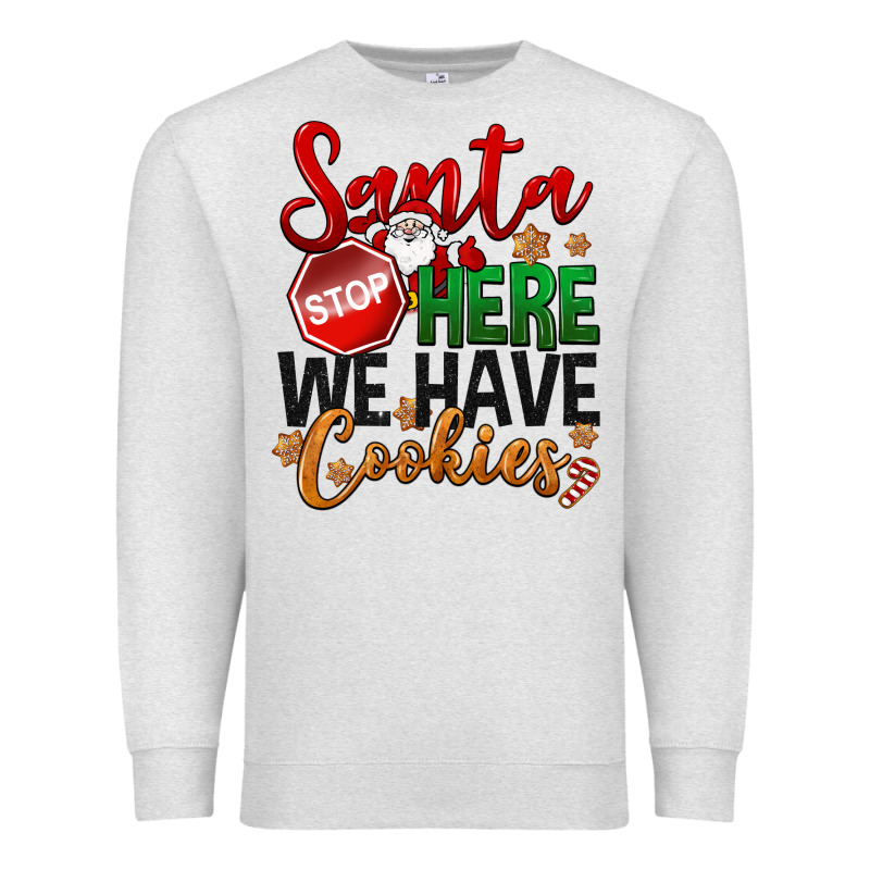 Santa Here We Have Cookies Premium Sweatshirt by NancyCooperArtShop | Teevron