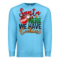 Ocean Blue Santa here we have cookies Premium Sweatshirt - NancyCooperArtShop