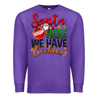 Purple Santa here we have cookies Premium Sweatshirt - NancyCooperArtShop
