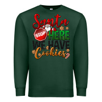 Sports Green Santa here we have cookies Premium Sweatshirt - NancyCooperArtShop