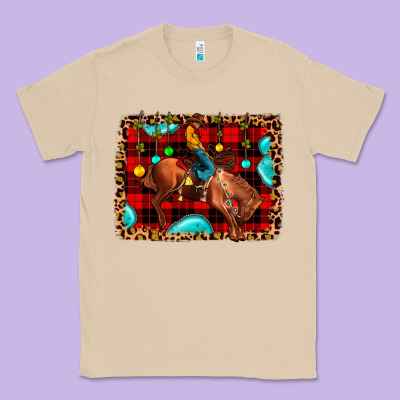 Christmas Rodeo Cowboy Classic Tee Designed By Jahusdesignshop
